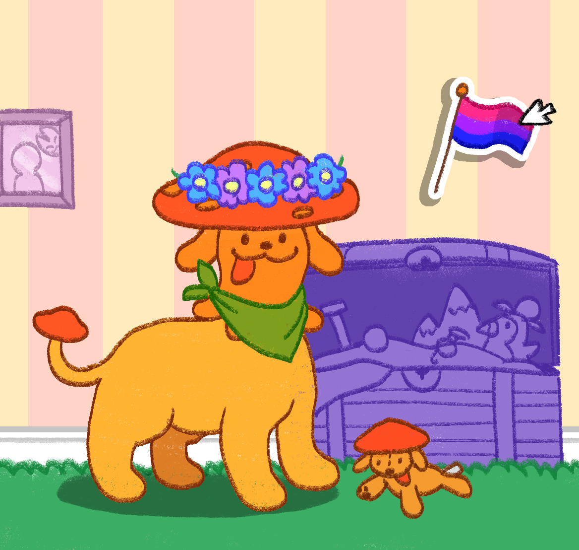 Mushpup in a dress up game.